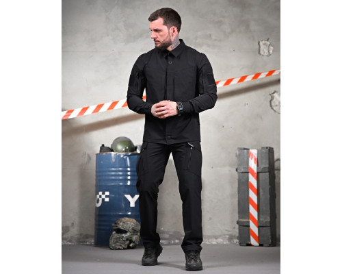 Літній міський тактичний костюм URBAN чорний поліція ПП7691 — фото 2
