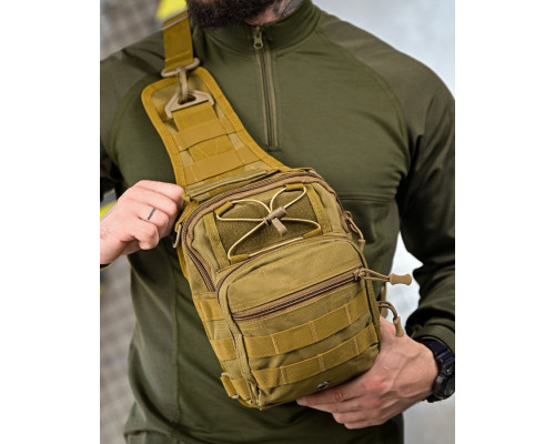 Тактична дорожня сумка нагрудна laser койот ПП4625
