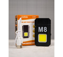 Електроімпульсна запальничка M8 USB з ліхтариком ПП8038