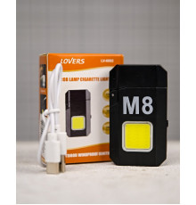 Електроімпульсна запальничка M8 USB з ліхтариком ПП8038