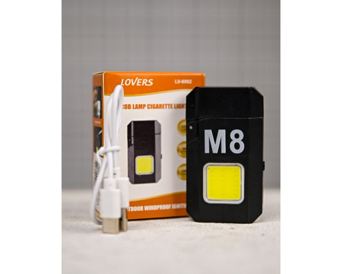 Електроімпульсна запальничка M8 USB з ліхтариком ПП8038