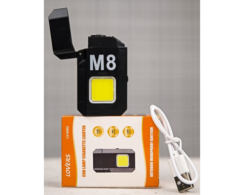 Електроімпульсна запальничка M8 USB з ліхтариком ПП8038 — фото 2