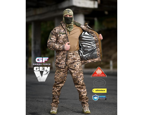 Зимовий тактичний костюм gamma original піксель ПП8166