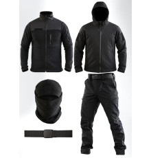 Тактичний костюм Softshell 5в1 LUNAR чорний ТР6407