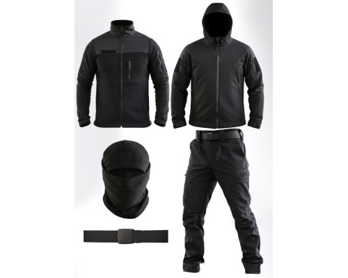 Тактичний костюм Softshell 5в1 LUNAR чорний ТР6407
