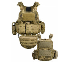 Плитоноска 4 точки скидання 7.62 pixel з рюкзаком ВТ5334