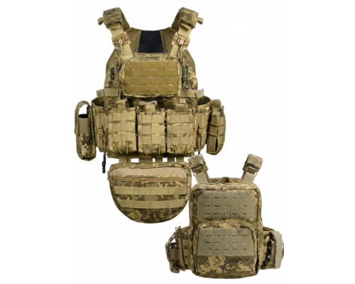 Плитоноска 4 точки скидання 7.62 pixel з рюкзаком ВТ5334