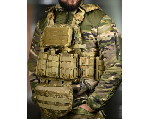 Плитоноска 4 точки скидання 7.62 pixel з рюкзаком ВТ5334 — фото 3