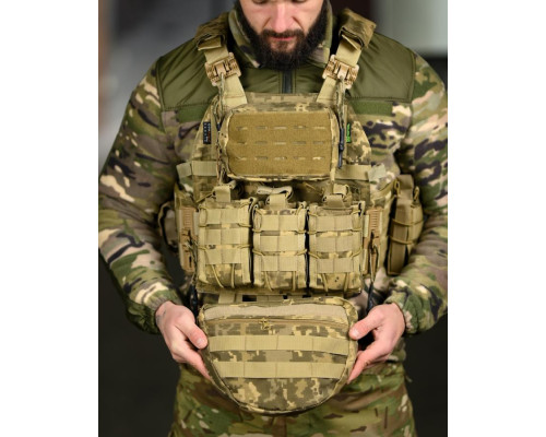 Плитоноска 4 точки скидання 7.62 pixel з рюкзаком ВТ5334 — фото 4