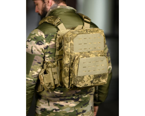 Плитоноска 4 точки скидання 7.62 pixel з рюкзаком ВТ5334 — фото 5