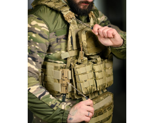 Плитоноска 4 точки скидання 7.62 pixel з рюкзаком ВТ5334 — фото 6