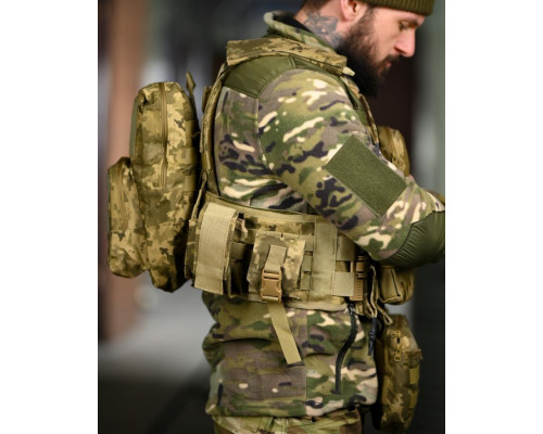Плитоноска 4 точки скидання 7.62 pixel з рюкзаком ВТ5334 — фото 7