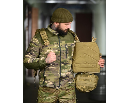 Плитоноска 4 точки скидання 7.62 pixel з рюкзаком ВТ5334 — фото 8