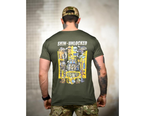 Tactical t-shirt SELION Unlocked olive TR6781 — фото 4