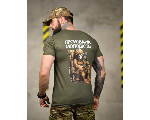 Тактична футболка SELION Молодість олива ТР6845 — фото 4