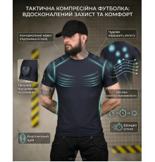 Тактична футболка (Compression Fit) синя ТР6914