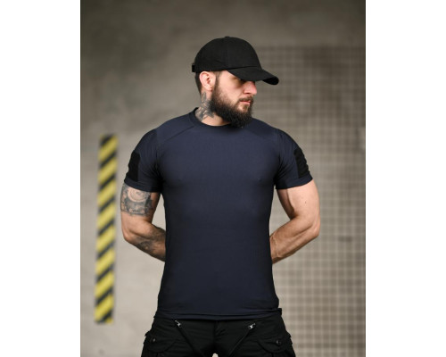 Тактична футболка (Compression Fit) синя ТР6914 — фото 2