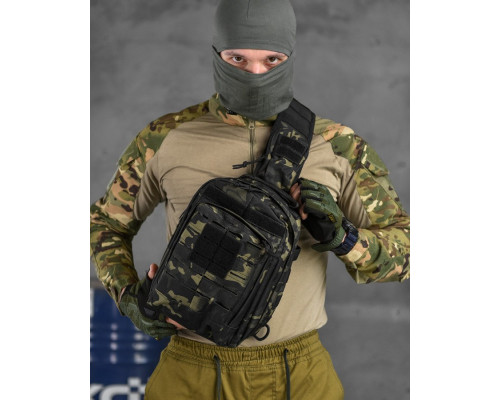 Рюкзак патрульний однолямковий SILVER KNIGHT 8л darck РГ4625