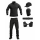 Літній тактичний костюм чорний 6в1 black ТР6919
