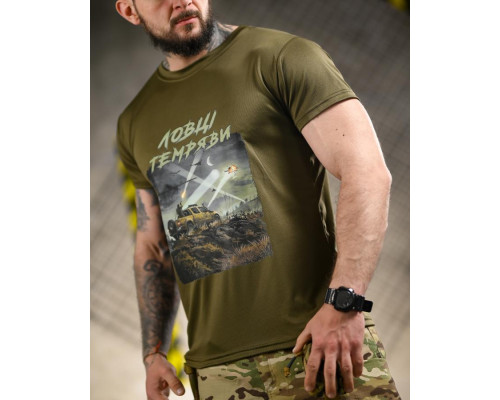 Тактична футболка BORN OF WAR Ловці темряви олива ВТ4719 — фото 3