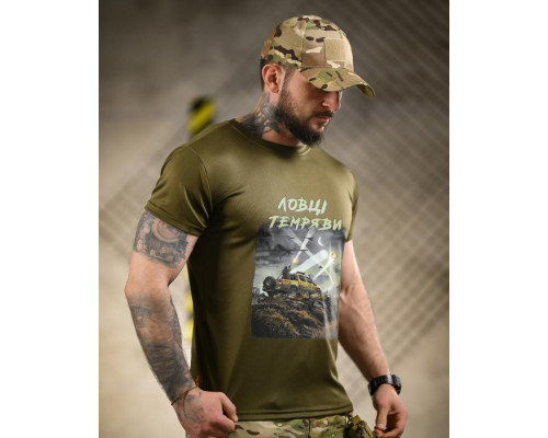 Тактична футболка BORN OF WAR Ловці темряви олива ВТ4719 — фото 4