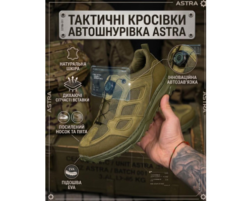 Тактичні кросівки автошнурівка ASTRA олива РН2588