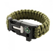 PARACORD БРАСЛІТ З ВІСКОРЕМ, КОМПАСОМ ТА СВИСТКОМ ОЛИВА /\