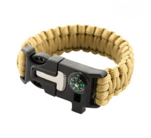 PARACORD БРАСЛІТ З ВІСКОРЕМ, КОМПАСОМ І СВИСТКОМ КАЙОТ