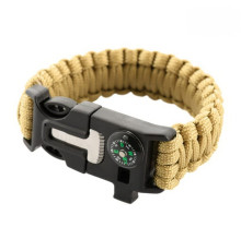 PARACORD БРАСЛІТ З ВІСКОРЕМ, КОМПАСОМ І СВИСТКОМ КАЙОТ