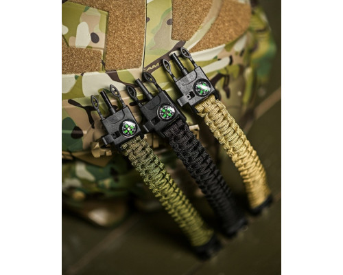 PARACORD БРАСЛІТ З ВІСКОРЕМ, КОМПАСОМ І СВИСТКОМ КАЙОТ — фото 5