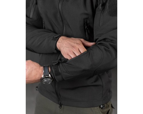Демісезонна тактична куртка Soft Shell Silver Knight Windstoper чорна ОР1232 — фото 3