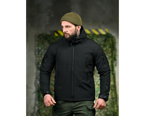 Демісезонна тактична куртка Soft Shell Silver Knight Windstoper чорна ОР1232 — фото 5