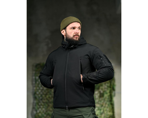 Демісезонна тактична куртка Soft Shell Silver Knight Windstoper чорна ОР1232 — фото 6