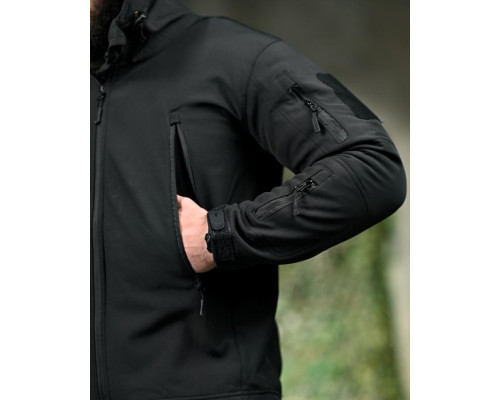 Демісезонна тактична куртка Soft Shell Silver Knight Windstoper чорна ОР1232 — фото 9