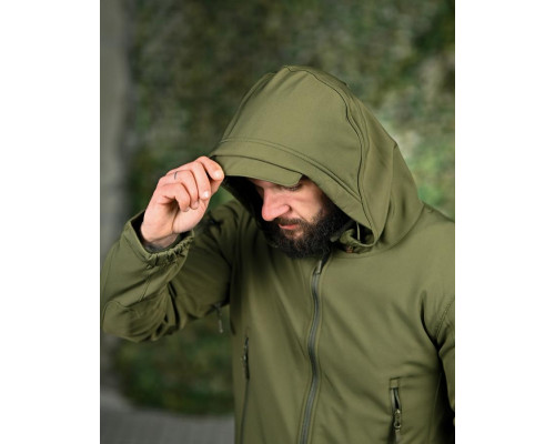 Демісезонна тактична куртка Soft Shell Silver Knight Windstoper олива ОР1233 — фото 7