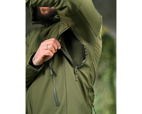 Демісезонна тактична куртка Soft Shell Silver Knight Windstoper олива ОР1233 — фото 8