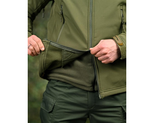 Демісезонна тактична куртка Soft Shell Silver Knight Windstoper олива ОР1233 — фото 9