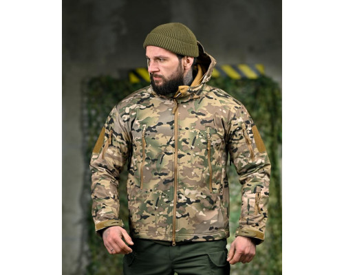 Демісезонна тактична куртка Soft Shell Silver Knight Windstoper мультикам — фото 2
