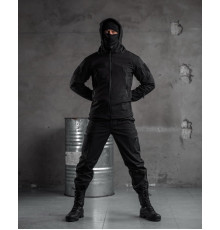 Тактичний костюм SoftShell Police black ВТ7623