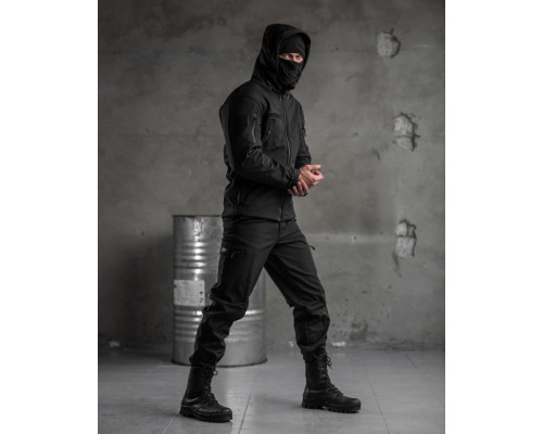 Тактичний костюм SoftShell Police black ВТ7623 — фото 2