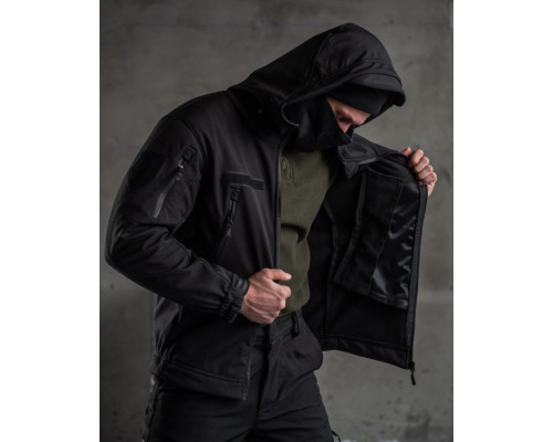 Тактичний костюм SoftShell Police black ВТ7623 — фото 3
