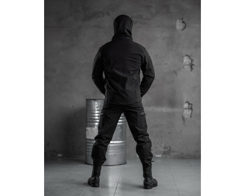 Тактичний костюм SoftShell Police black ВТ7623 — фото 9