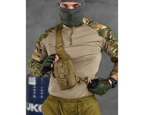 Сумка рюкзак однолямочный Silver Knight кайот ВТ6584