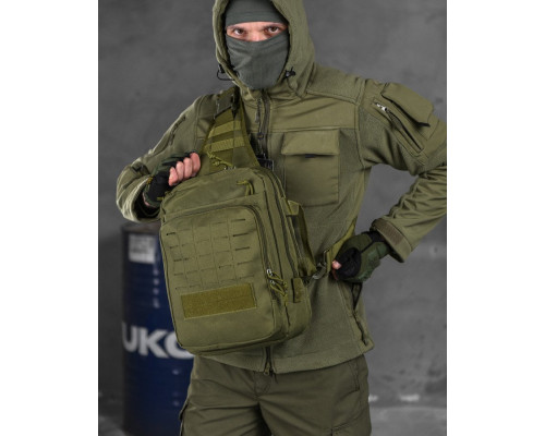 Сумка-слінг тактична з однією лямкою SILVER KNIGHT 8л oliva ВТ6393