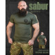 Тактична потоотводна футболка SABUR череп олива ВТ6557 — фото 7