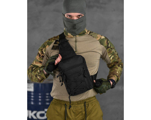 Сумка-слінг тактична з однією лямкою SILVER KNIGHT black ВТ6747