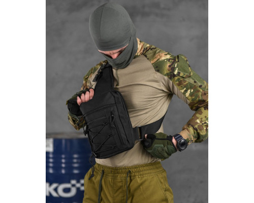Сумка-слінг тактична з однією лямкою SILVER KNIGHT black ВТ6747 — фото 4