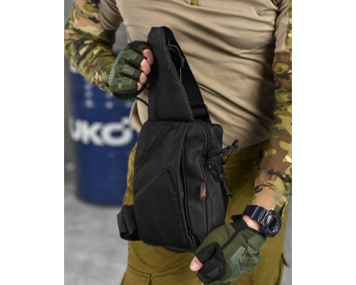 Сумка-слінг тактична з однією лямкою SILVER KNIGHT black ВТ6747 — фото 9