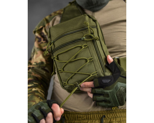 Сумка-слінг тактична з однією лямкою SILVER KNIGHT oliva ВТ6748 — фото 5