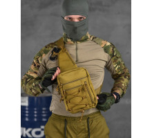 Сумка-слінг тактична з однією лямкою SILVER KNIGHT coyot ВТ6749